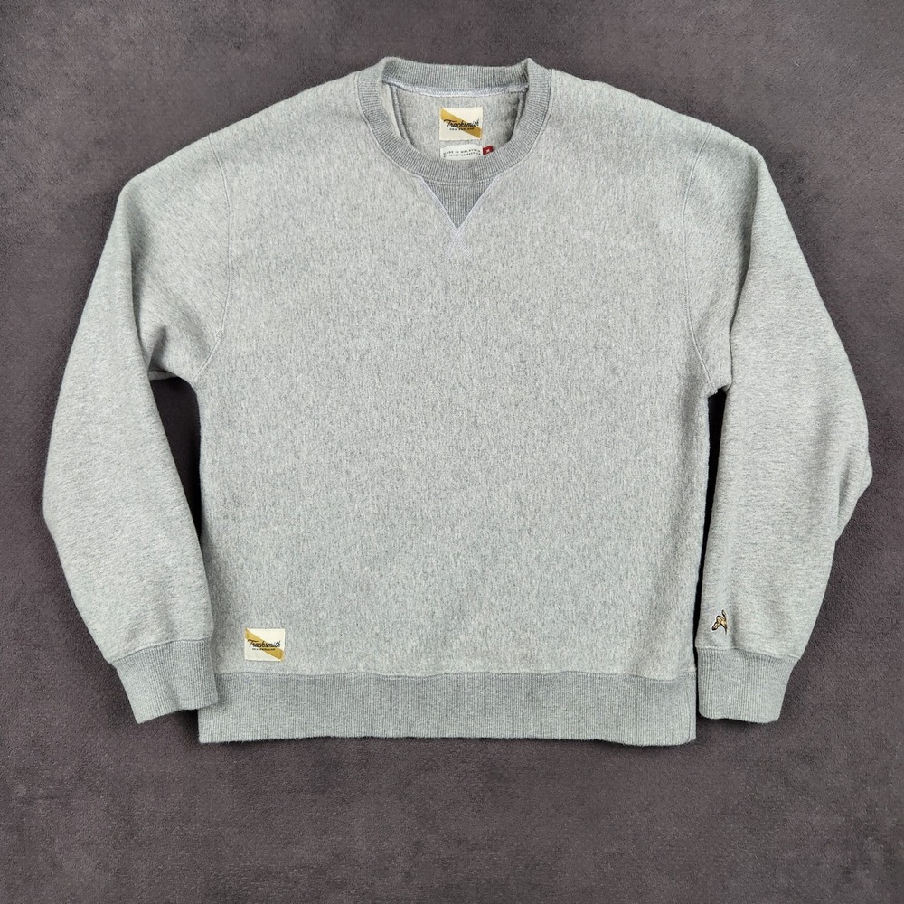 Tracksmith Trackhouse Sweatshirt Mens Medium Gray Embroidered Hare Logo Crewneck